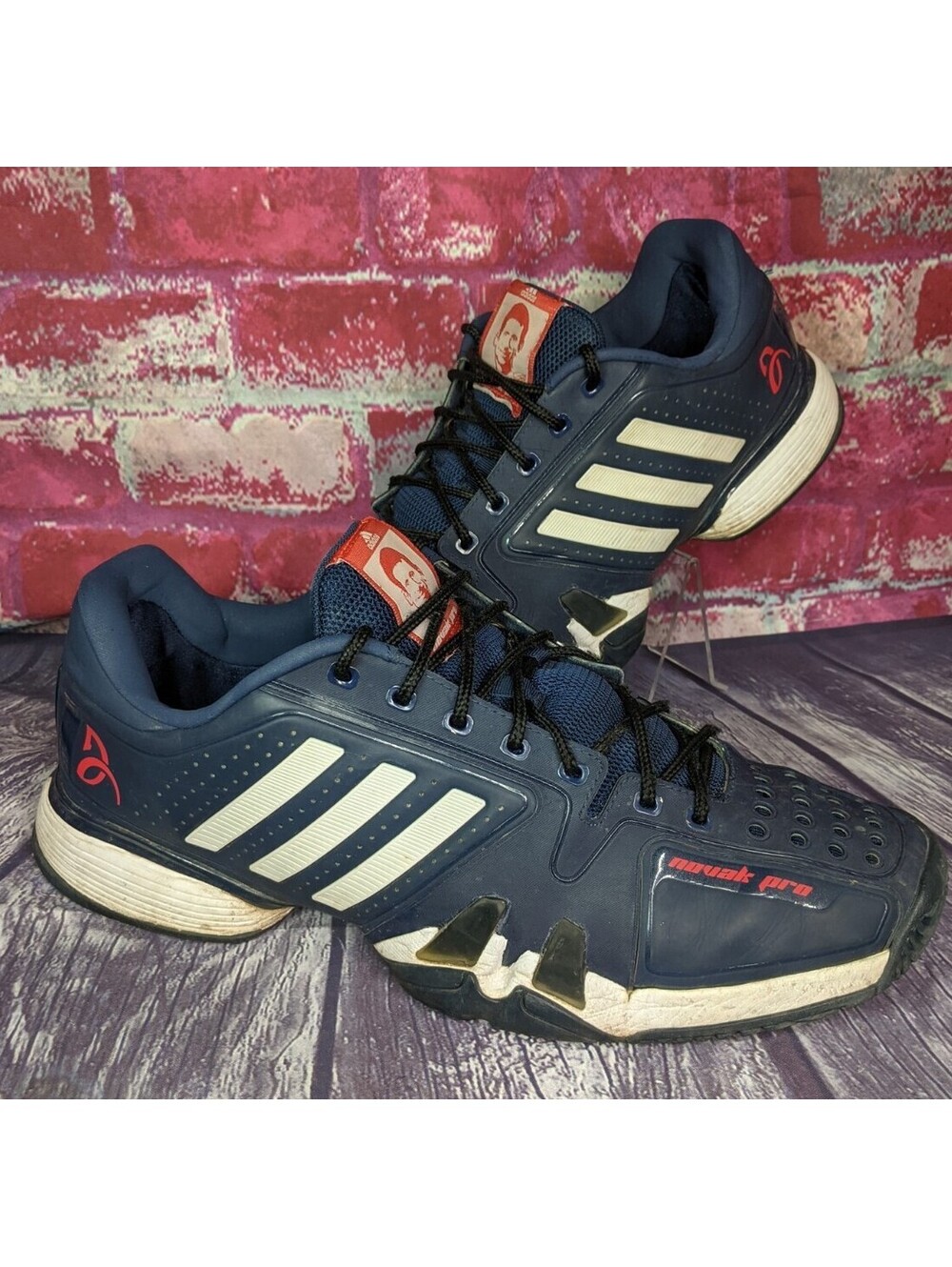 Adidas Barricade Novak Djokovic Pro Mens Tennis Shoe US 12 46 Navy Blue CG3082